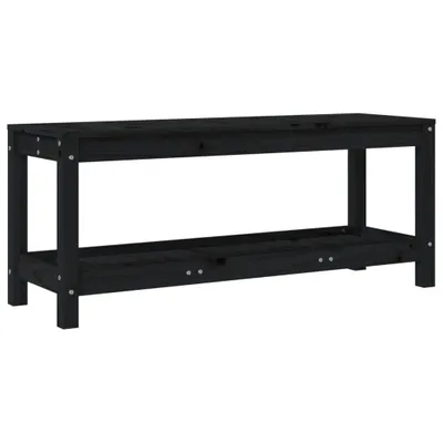 Image de vidaXL Banc de jardin noir 108x35x45 cm pin massif
