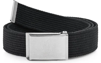 Image de Ladeheid Hommes Ceinture Tissu P10(Noir-Argent, 120 cm (longueur totale 130 cm))