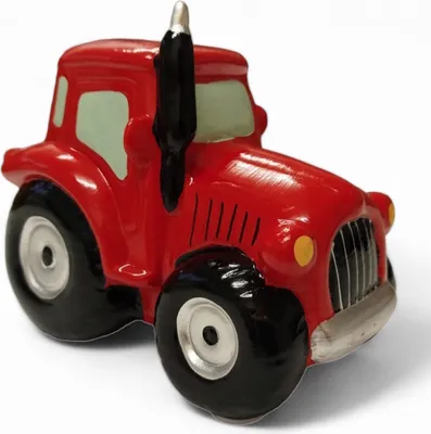 Produktbild von Spardose Traktor Sparschwein aus Keramik in Rot