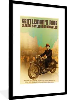 Produktbild von MuchoWow® MuchoWow® Gerahmtes Poster Mancave - Motor - Männer - Vintage 60x90 cm - Poster mit zchwarzem Bilderrahmen - Dekoration - Wandposter Wohnzimmer - Hochwertig