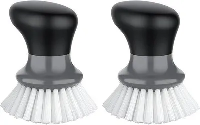 Immagine prodotto di Spazzole ergonomiche per padelle, grigie, set da 2 pezzi