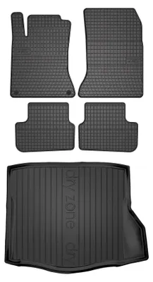 Zdjęcie produktu dla Dywaniki gumowe + mata bagażnika do Mercedes CLA C117 2013-2019 (sedan, standardowy bagażnik) – czarne, dopasowane – Wielganizator SolidPRO