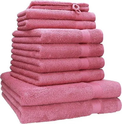 Imagen del producto de Juego de toallas premium Unyqoos® 100% algodón: 2 toallas de baño de 70x140 cm, 4 toallas de 50x100 cm, 2 toallas de manos de 30x50 cm, 2 esponjas de 16x21 cm, 470 g/m²