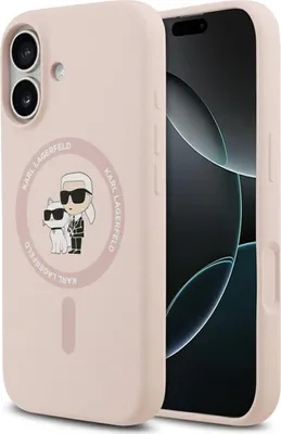 Produktbild von Karl Lagerfeld Apple iPhone 17 Silicone Karl&Choupette Ring MagSafe Pink