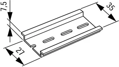 Obrázek produktu pro DIN lišta 35x7,5mm - Montážní lišta 2000mm ocel TS35x7,5
