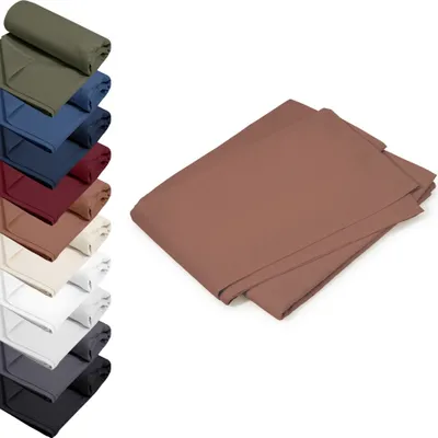 Produktbild von DOPPELPACK Bettlaken ohne Gummizug 140x200 cm Haustücher 100% RENFORCE Baumwolle Betttücher Tischdecken, Farbe: Bronze