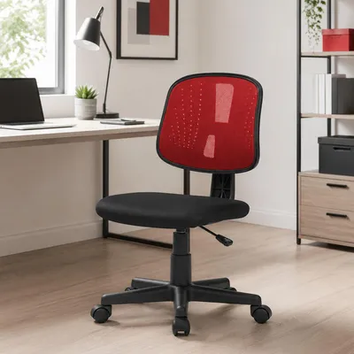 Image de Céphée - Chaise à roulettes, Rouge, Réglable