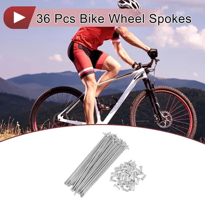 Produktbild von 36 Set 12G Fahrradspeichen 138mm Fahrradspeichen 45 Stahl Verzinkt Silberton