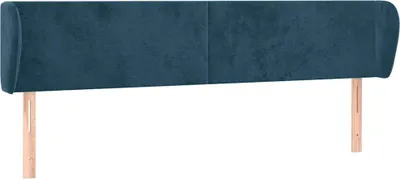 Produktbild von vidaXL Kopfteil mit Ohren Dunkelblau 203x23x78/88 cm Samt