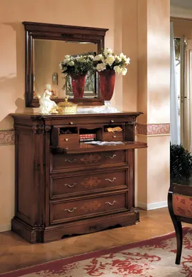 Produktbild von Sideboard Anrichte Holz Kommode mit 4 Schubladen Schubladenschrank Schrank