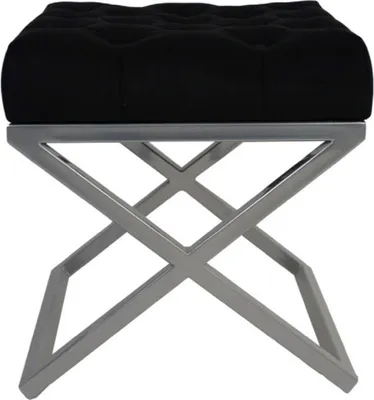 Produktbild von Casa Padrino Luxus Hocker / Kreuzhocker 45 x 45 x H. 47 cm - Verschiedene Farben - Chesterfield Sitzhocker