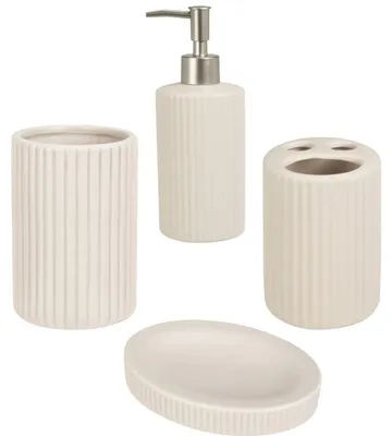Produktbild von Badezimmeraccessoires aus Keramik, 4er-Set