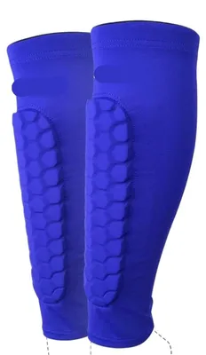 Imagen del producto de Protectores para espinillas de fútbol (tallas XS-XL) - Protectores para la pantorrilla para adolescentes - Color azul