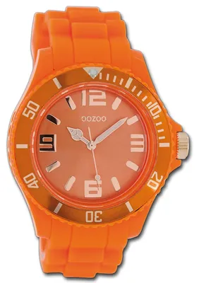 Imagen del producto de Oozoo Damenuhr: Reloj de pulsera para mujer, correa de silicona naranja, movimiento de cuarzo, esfera analógica, modelo D3UOC5054A
