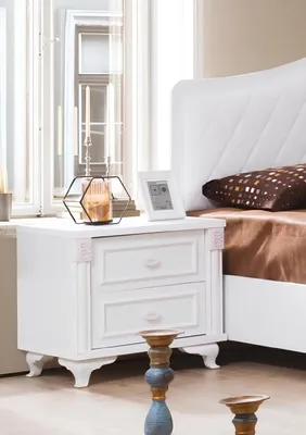 Produktbild von Luxus Schlafzimmer Set 4tlg. Bett 2 Nachttische Kommode Landhaus Möbel Neu