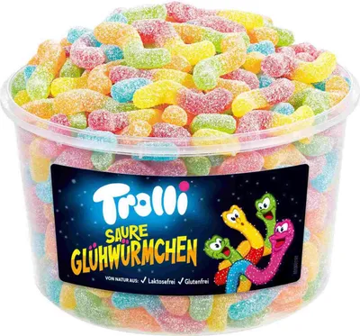 Obrázok produktu pre Trolli Glühwürmchen kyslé ovocné žuvačky Glühwürmchen 1050g