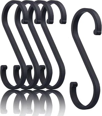 Image de Petits crochets pour la cuisine, la salle de bains, la chambre et le bureau - lot de 5 - noir