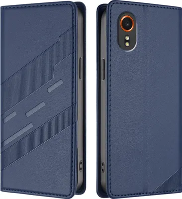 Produktbild von Hülle für Samsung Galaxy XCover 7, Kunstleder Brieftaschen Handyhülle mit Kartenfach und Standfunktion Blau