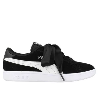 Image de Baskets Puma Smash v2 Ribbon Fat Laces pour filles et femmes, modèle 366003, pointure : 38,5 (EUR) | 5,5 (UK) | 24,5 cm, couleur : nuances de noir