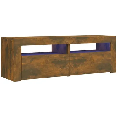 Produktbild von TV-Schrank mit LED-Leuchten Räuchereiche 120x35x40 cm