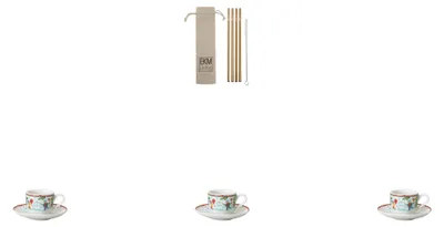 Produktbild von Set: 3× Hutschenreuther Espressotasse 2-tlg. „Weihnachtsspiele 2025“ + Gratis Edelstahl-Trinkhalme 4er-Set | Art.-Nr. 02476-727496-14715 | EAN 4011699895460