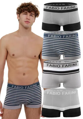 Produktbild von Fabio Farini - 4 Stück Herren Unterhosen - Männer Retroshorts aus weicher Microfaser im sportlichen Look mit Logoschriftzug