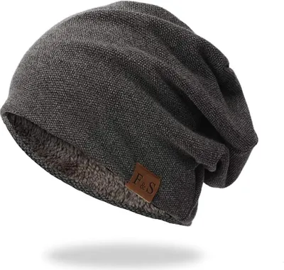 Produktbild von 1 Stück lässige Herren-Wintermütze (auch für Damen geeignet), gefertigt aus hochwertigem Baumwoll-Polyester-Gewebe mit doppellagigem, atmungsaktivem Design. Diese warme, dicke Strickmütze bietet optimalen Schutz bei kaltem Wetter und eignet sich zudem als bequeme Schlafmütze oder stylische Alltags-Beanie. Passend für Kopfumfang 57–60 cm dank hoher Elastizität, rutschfest und formbeständig – auch nach mehrmaligem Waschen bei 35 °C im Schonwaschgang. Handwaschbar kalt, knitterfrei, fussel- und verblassungsfre