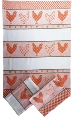 Obrázok produktu pre Extra savý uterák 50x70 cm Sliepky oranžový 3 ks