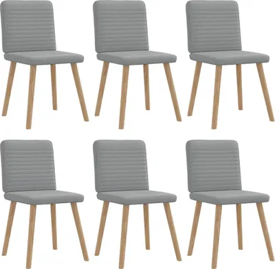 Image de Chaises à manger lot de 6 gris clair tissu