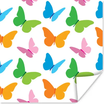 Produktbild von MuchoWow® Poster Eine Illustration von mehreren Schmetterlingen 100x100 cm - Babyzimmer