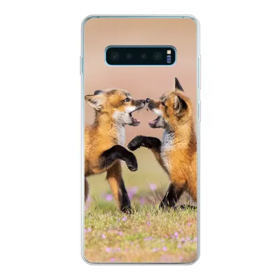 Produktbild von MuchoWow® Handyhülle Schutzhülle Hülle für Samsung Galaxy S10 Lite Füchse - Blumen - Porträt Silikon Softcase Handy Hülle - Schutz