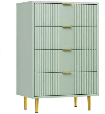 Image de Commode avec 4 tiroirs, dimensions 60 x 40 x 94 cm, couleur vert olive