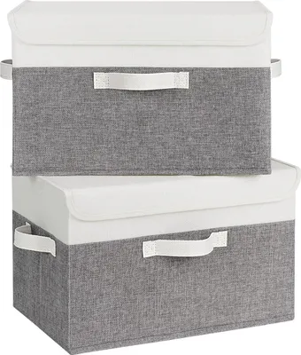 Image de Boîtes de rangement avec couvercle, 2 pièces