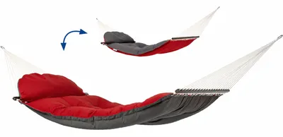 Produktbild von Amazonas AZ-1960015 - Hängende Hängematte - 200 kg - 2 Person(en) - Polyester - Polypropylen (PP) - Grau - Rot - 3650 mm