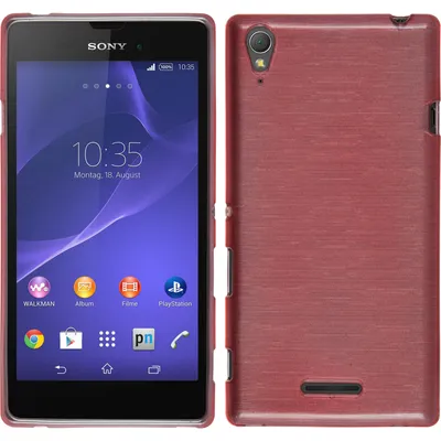 Produktbild von PhoneNatic Case kompatibel mit Sony Xperia Style - rosa Silikon Hülle brushed + 2 Schutzfolien