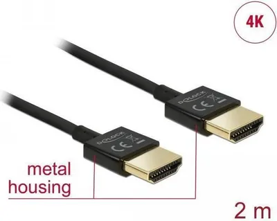 Produktbild von DELOCK HDMI Kabel Ethernet A -> A St/St 2.00m 3D 4K slim