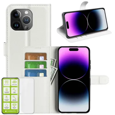Immagine prodotto di Per Apple iPhone 15 Pro Max Custodia del telefono cellulare Custodia in bianca + vetro temperato H9