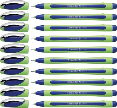 Produktbild von Schneider Xpress Fineliner (Strichstärke 0,8 mm, dokumentenecht) 10er Packung blau