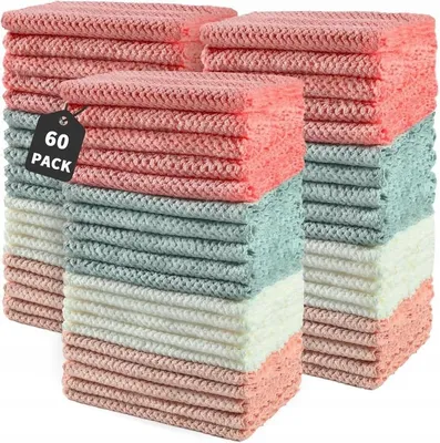 Zdjęcie produktu dla Ścierki z Mikrofibry 25x25 cm Zestaw 60 szt. Mix Kolorów