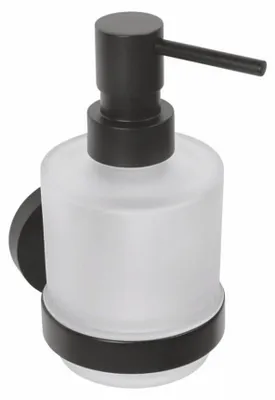 Produktbild von Sapho X-ROUND BLACK Seifenspender 200ml, Milchglas, Schwarz matt