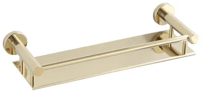 Produktbild von Wandregal Badezimmer Gold 40cm mit Schutzgeländer rostfrei