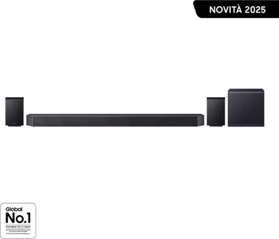Immagine prodotto di Samsung Soundbar HW-Q990F/ZF, Audio 11.1.4 canali, Wireless Dolby Atmos, 2025