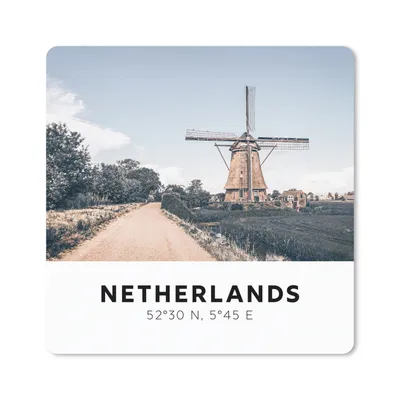 Produktbild von MuchoWow® Mauspad Mousepad Niederlande - Mühle - Natur 20x20 cm - Mousepads - Maus Mat - Pad - Mausunterlage - Desk Mat - Bureauartikeln