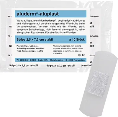 Produktbild von aluderm Pflaster aluplast Strips 1009157 2,5x7,2cm 10 St./Pack.