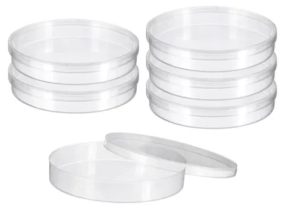 Petrischalen 120 mm, 6er-Set, Kunststoff, mit Deckel, transparent