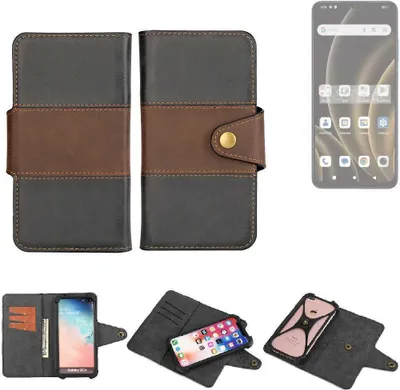 Produktbild von K-S-Trade Handyhülle Schutzhülle Hülle Bookstyle Wallet-Case kompatibel mit FreeYond F9S Bumper Rundumschutz schwarz-braun 1x