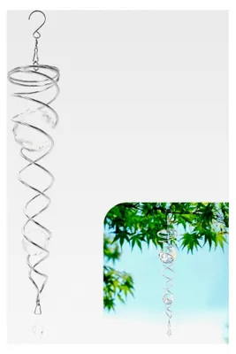 Produktbild von Kristall Windspiel, Metall Windspirale Suncatcher für Garten, Fenster und Balkon, Abmessung: 5 × 40 cm