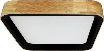 Produktbild von LED-Deckenleuchte 15W Eckig Holz und Aluminium 370x370 mm CCT Wählbar Dari Schwarz