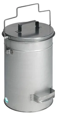 Produktbild von Robuster Sicherheitsbehälter mit Deckel & Tragebügel | HxBxT 38x27x27cm | Verzinkter Stahl | Silber
