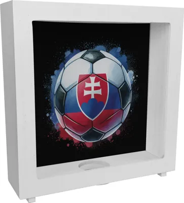 Produktbild von Fußball Slowakei Flagge Rahmen Spardose aus Holz